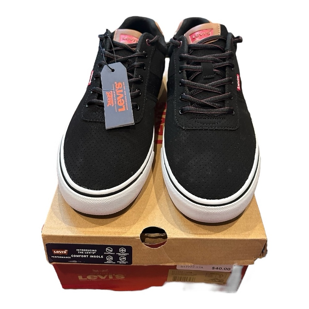 Levi's Men's Black Sneakers with Brown Accents - Picture 2 of 4